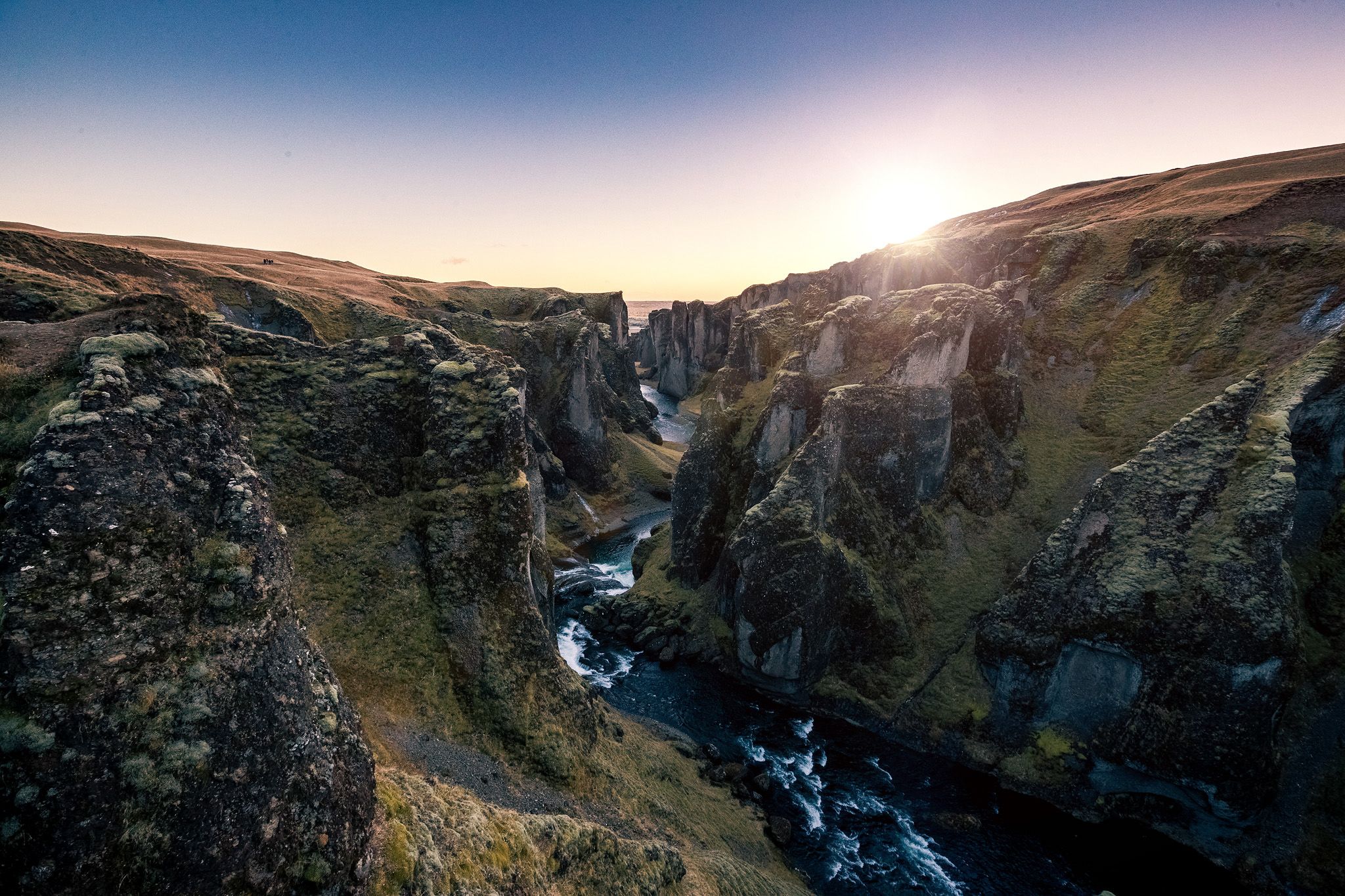 Sunset at Fjaðrárgljúfur-Canyon, Iceland