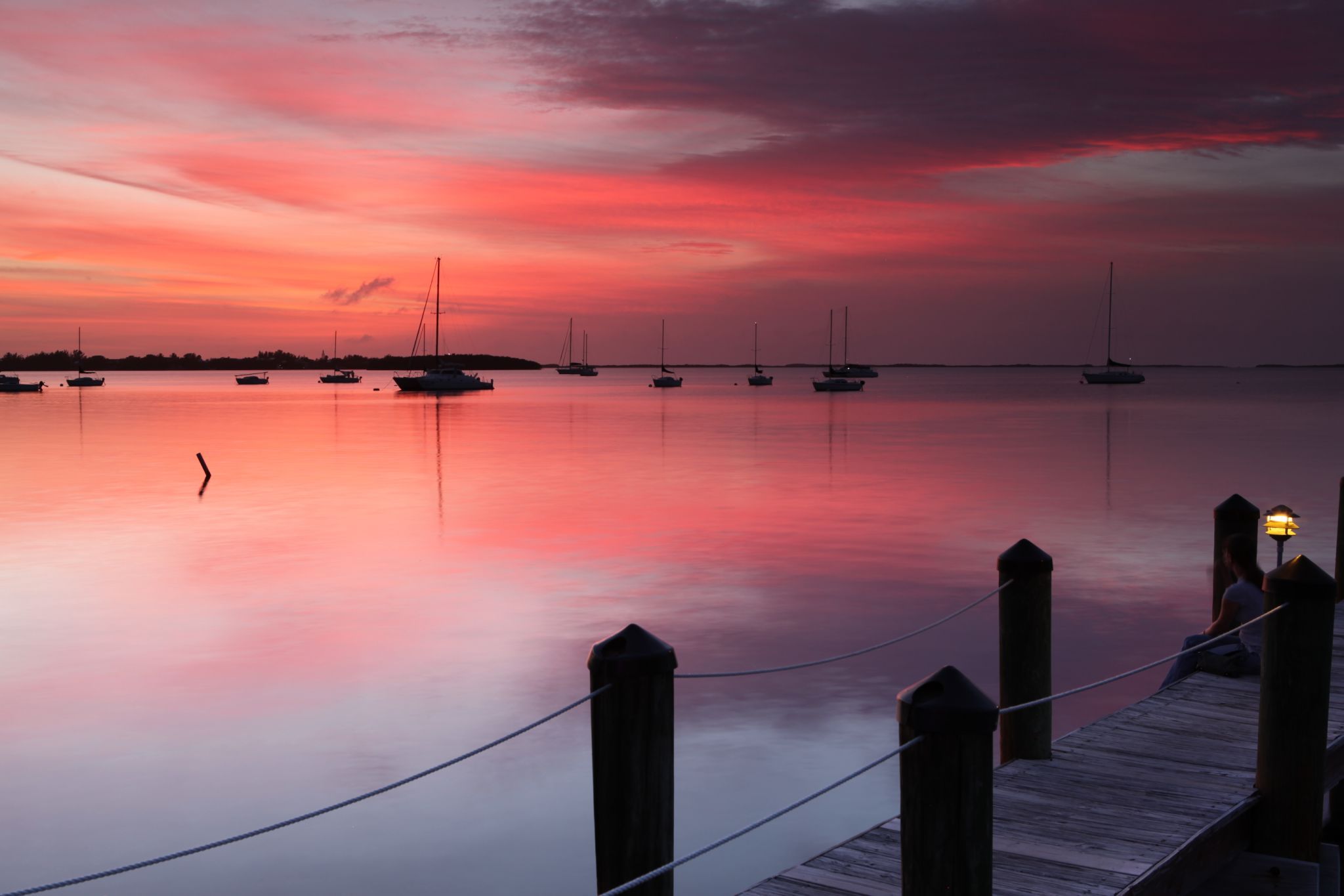 Sunset dock, USA