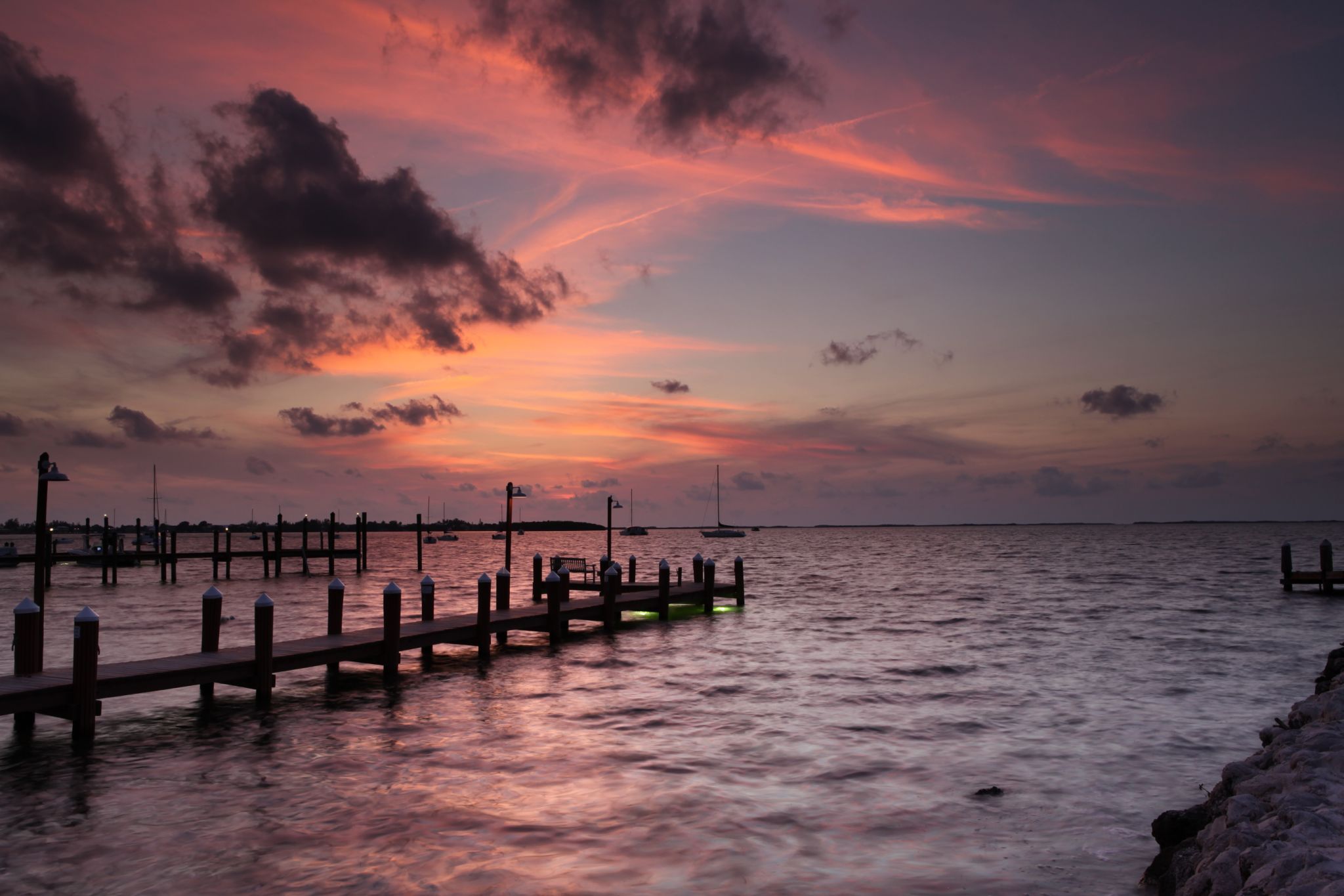 Sunset dock, USA