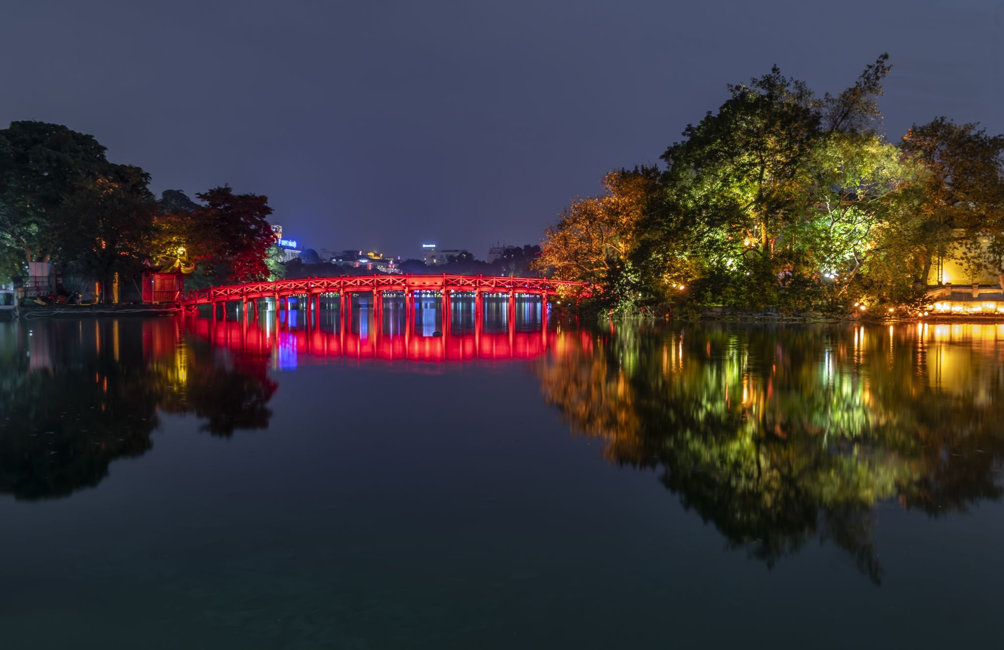 Turtle Tower at night, Vietnam