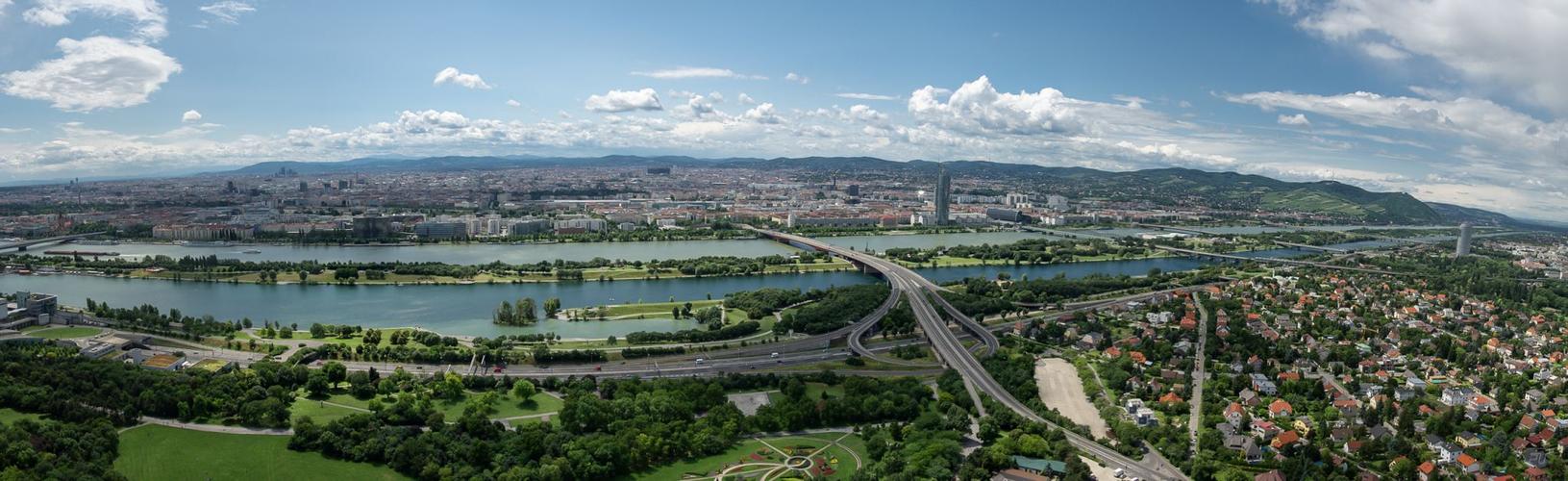 View over Vienna from the Danube Tower