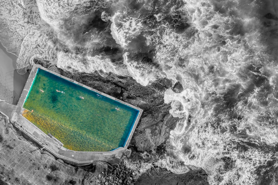 Bilgola Beach Ocean Pool B&W / Colour, Australia