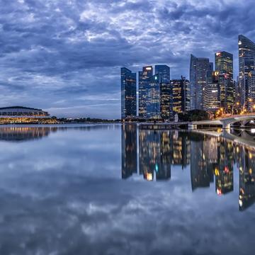 Financial District with Jubilee Bridge, Singapore