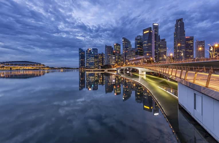 View of Financial District with Jubilee Bridge