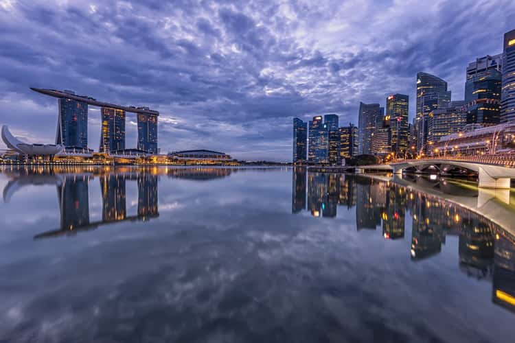 View of Financial District with Jubilee Bridge