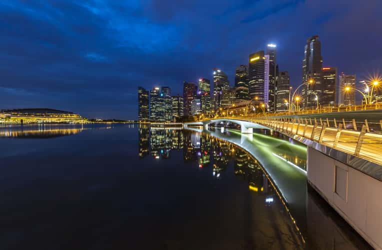View of Financial District with Jubilee Bridge