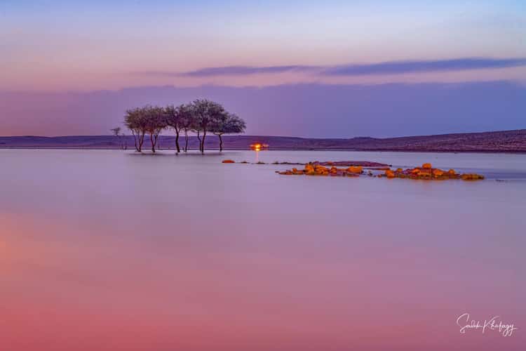 Lake in the desert outside Riyadh