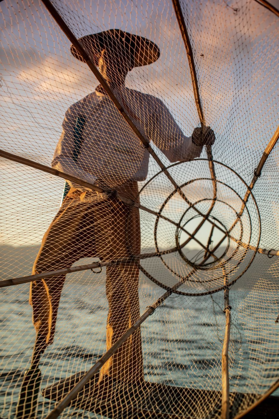 One leg rower on Inle-Lake, Myanmar