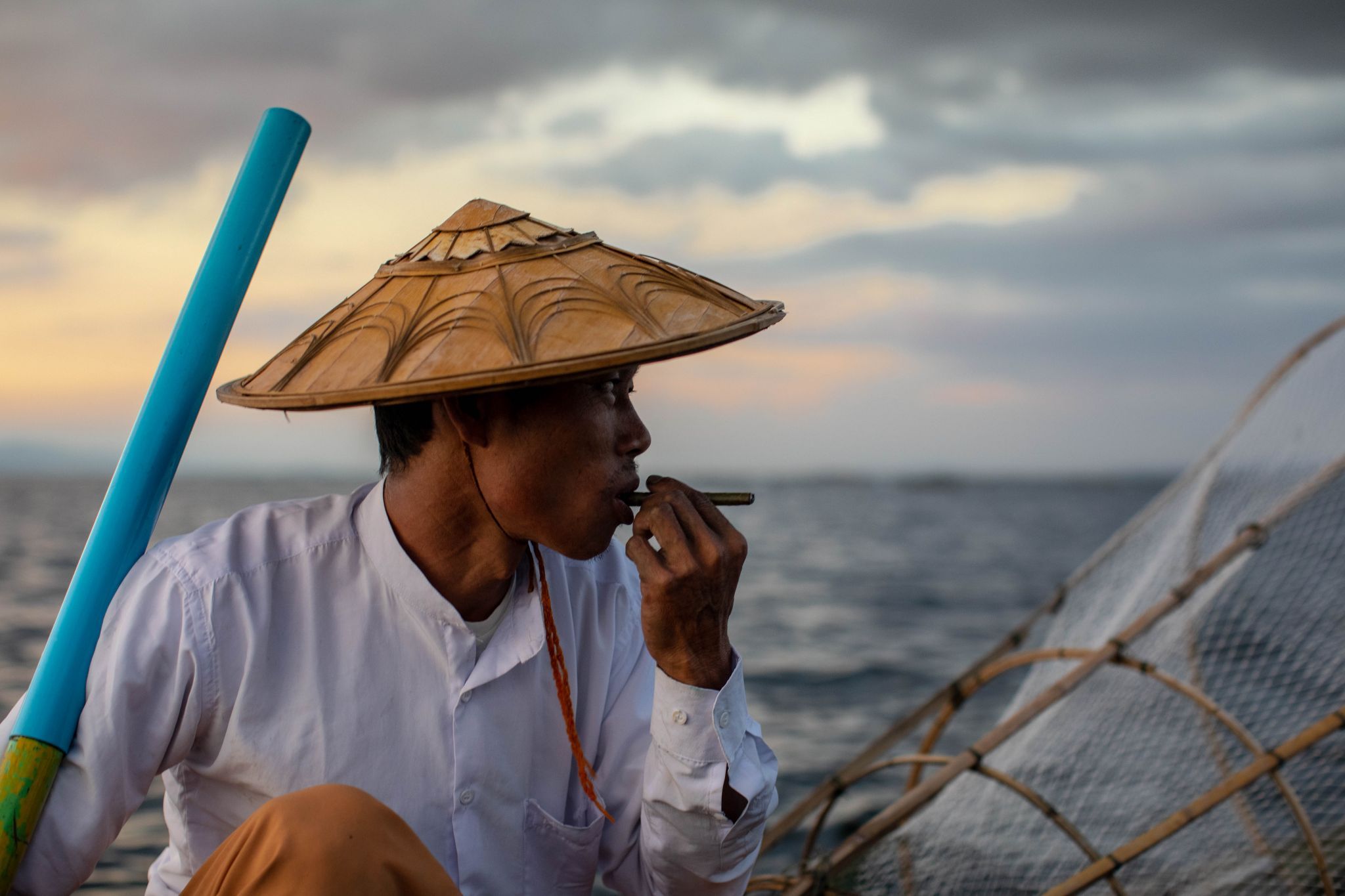 One leg rower on Inle-Lake, Myanmar