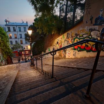 Paris, 'rue du calvaire' stairs, France