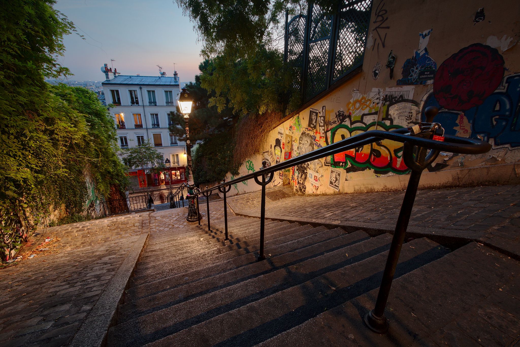 Paris, 'rue du calvaire' stairs, France