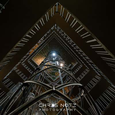 Elevator inside of the Astronomical Clock Tower, Prague, Czech Republic