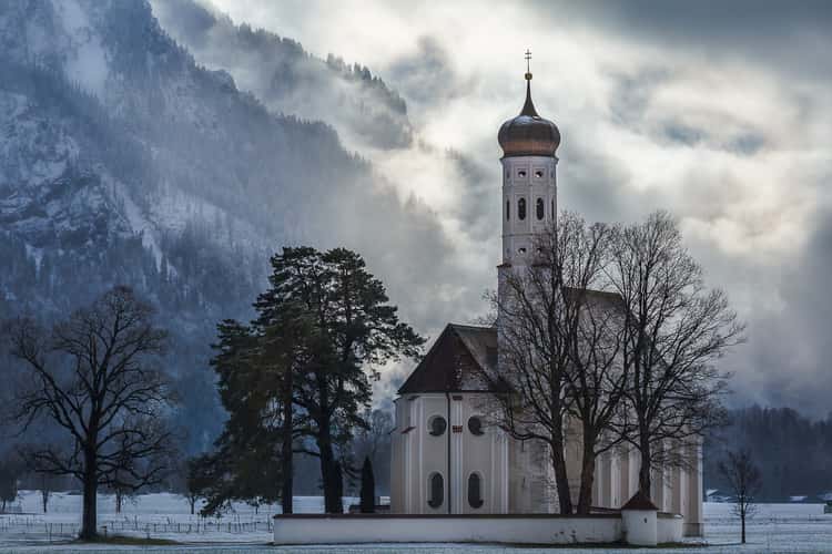 St. Coloman Church with Neuschwanstein, Bavaria