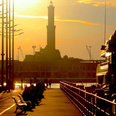 sunset in port, Italy