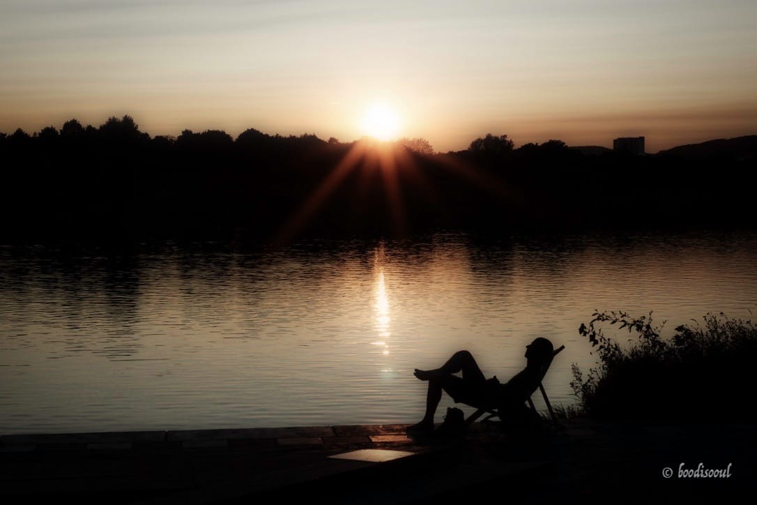 Sunset over Donau, Austria