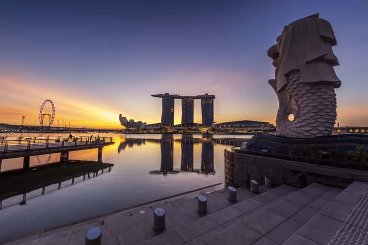 Close-up of the Merlion