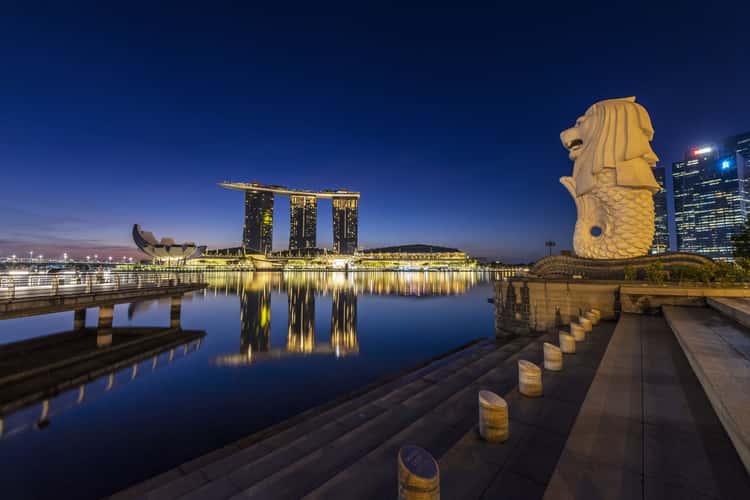 Close-up of the Merlion