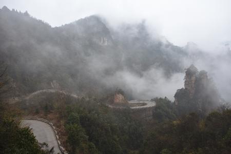 Twisting road in Zhangjiajie National Forest Park