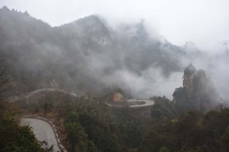 Twisting road in Zhangjiajie National Forest Park