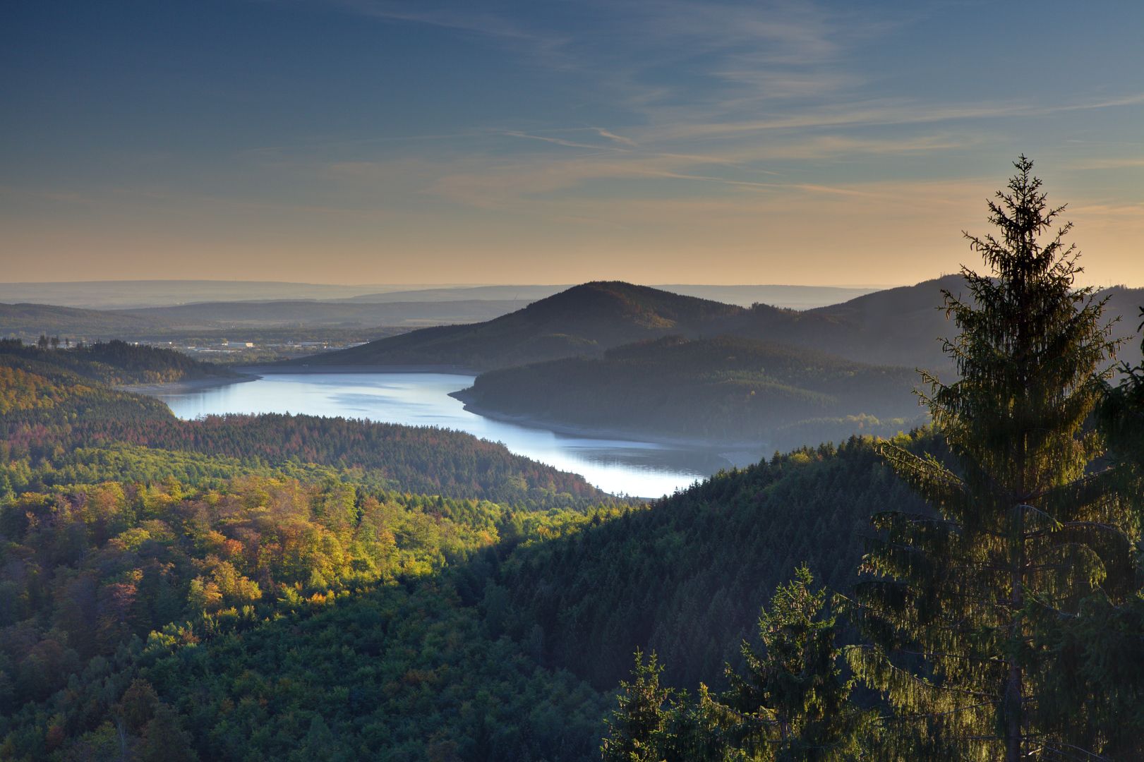 View from Borberg towards Granetalsperre, Germany