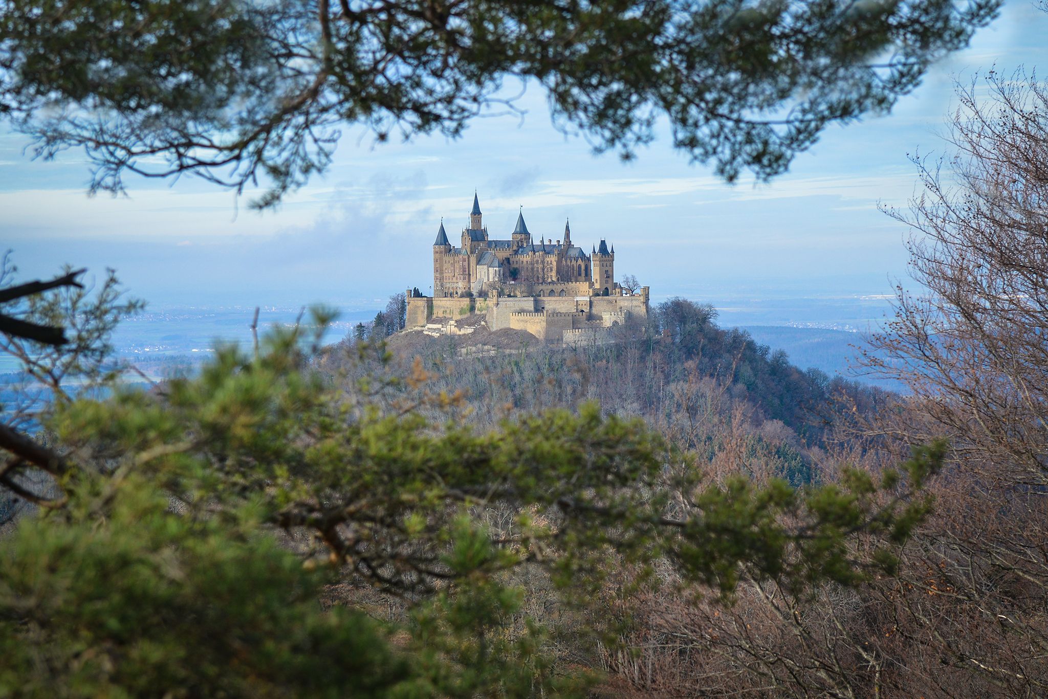 The view on Hohenzollern Castle from Zellerhorn Gipfel, Germany