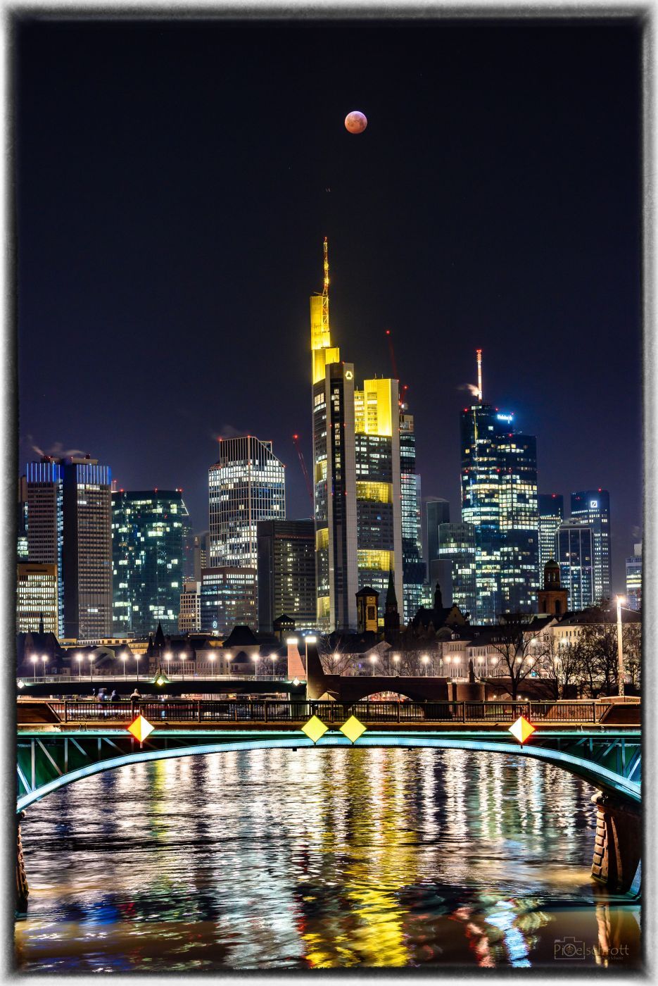 View from the Flößerbrücke, Frankfurt am Main, Germany