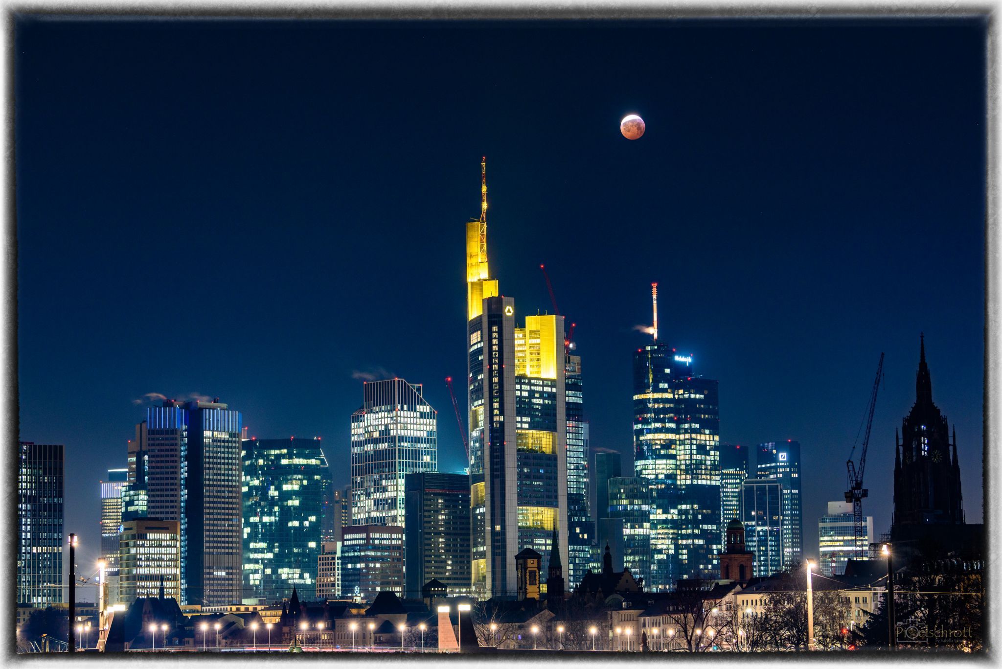 View from the Flößerbrücke, Frankfurt am Main, Germany