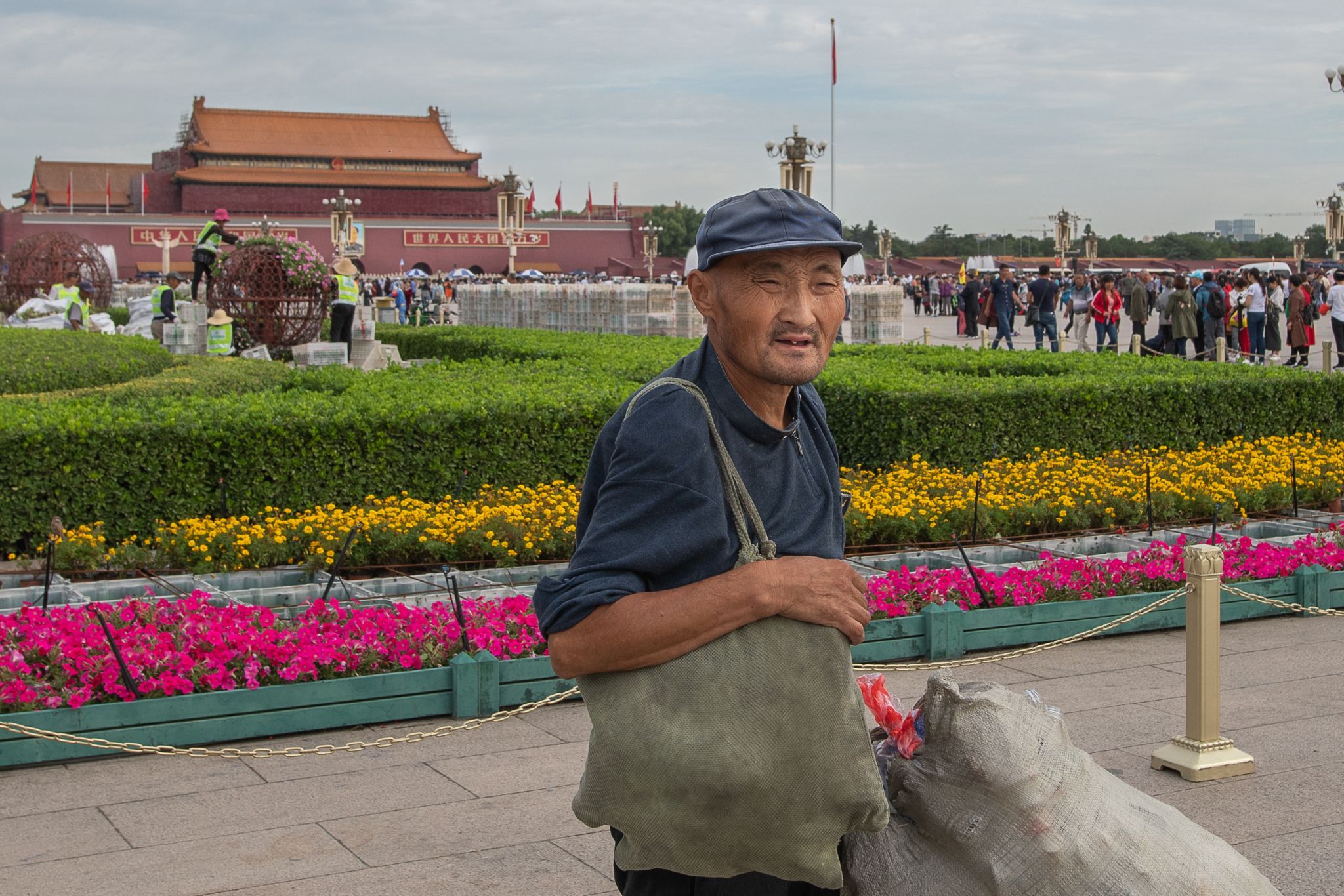 Gardeners at Tiananmen Square, China