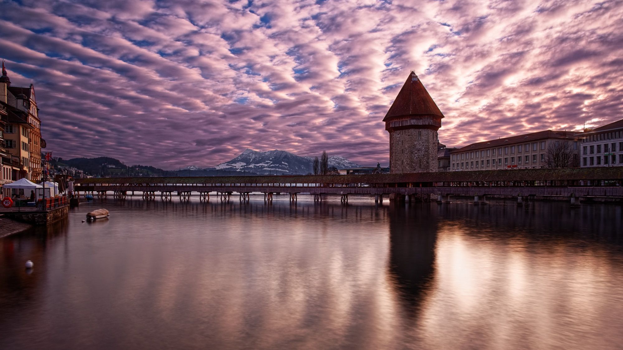 Kapellbridge Lucerne - from Rathaussteg, Switzerland