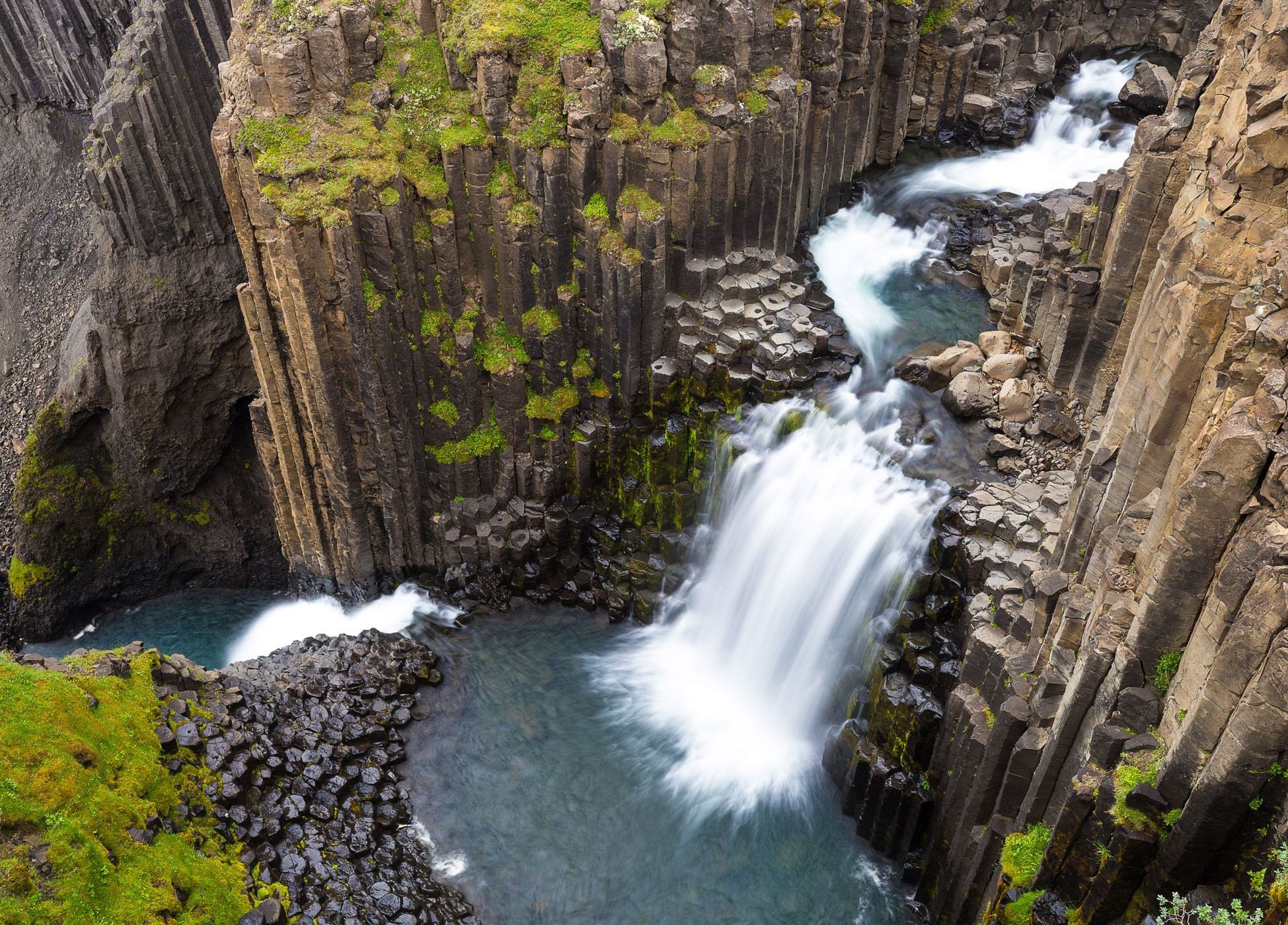 Litlanessfoss from the top, Iceland