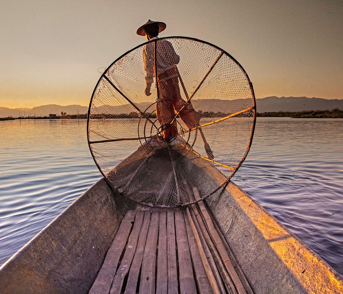 One leg rower on Inle-Lake, Myanmar