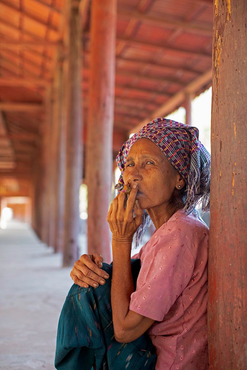 salay wooden temple, Myanmar