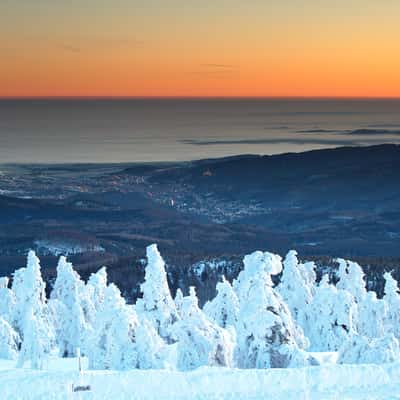 View from Brocken towards Wernigerode, Germany