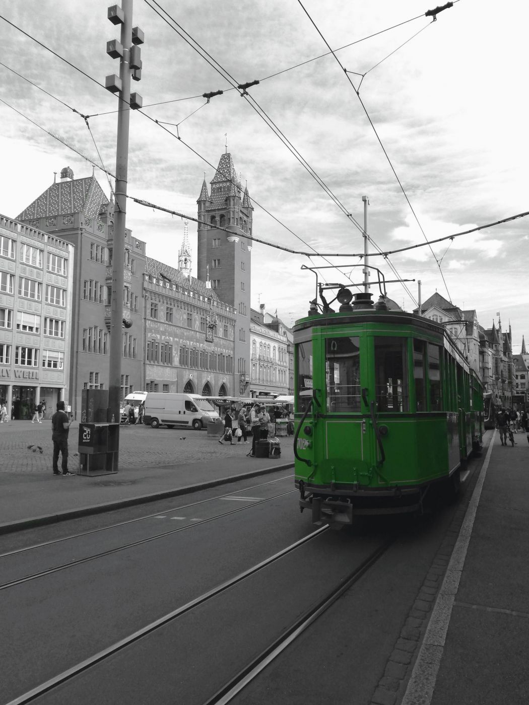 Vintage tram in Basel, Switzerland