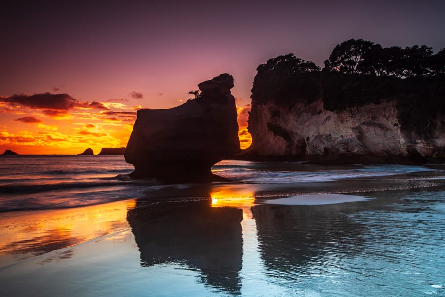 Smiling Sphinx Rock at Cathedral Cove Coromandel, New Zealand