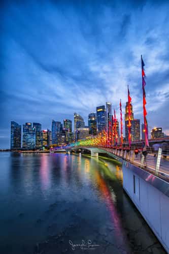 View of Financial District with Jubilee Bridge
