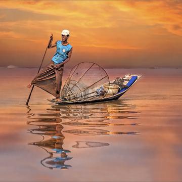 Fisherman on the Inle lake, Myanmar