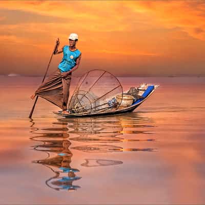 Fisherman on the Inle lake, Myanmar