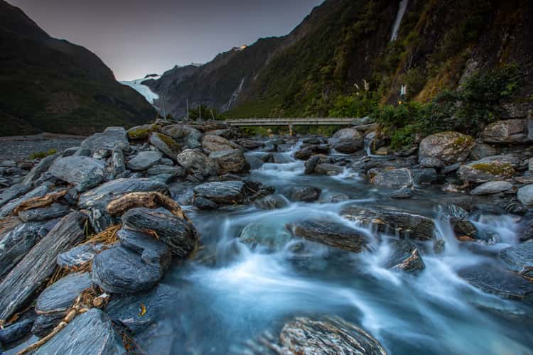 Franz Josef Glacier with river South Island