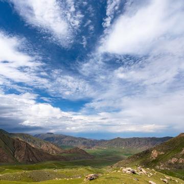 Landschaft bei Tarasu in der Nähe von Tong, Kyrgyz Republic