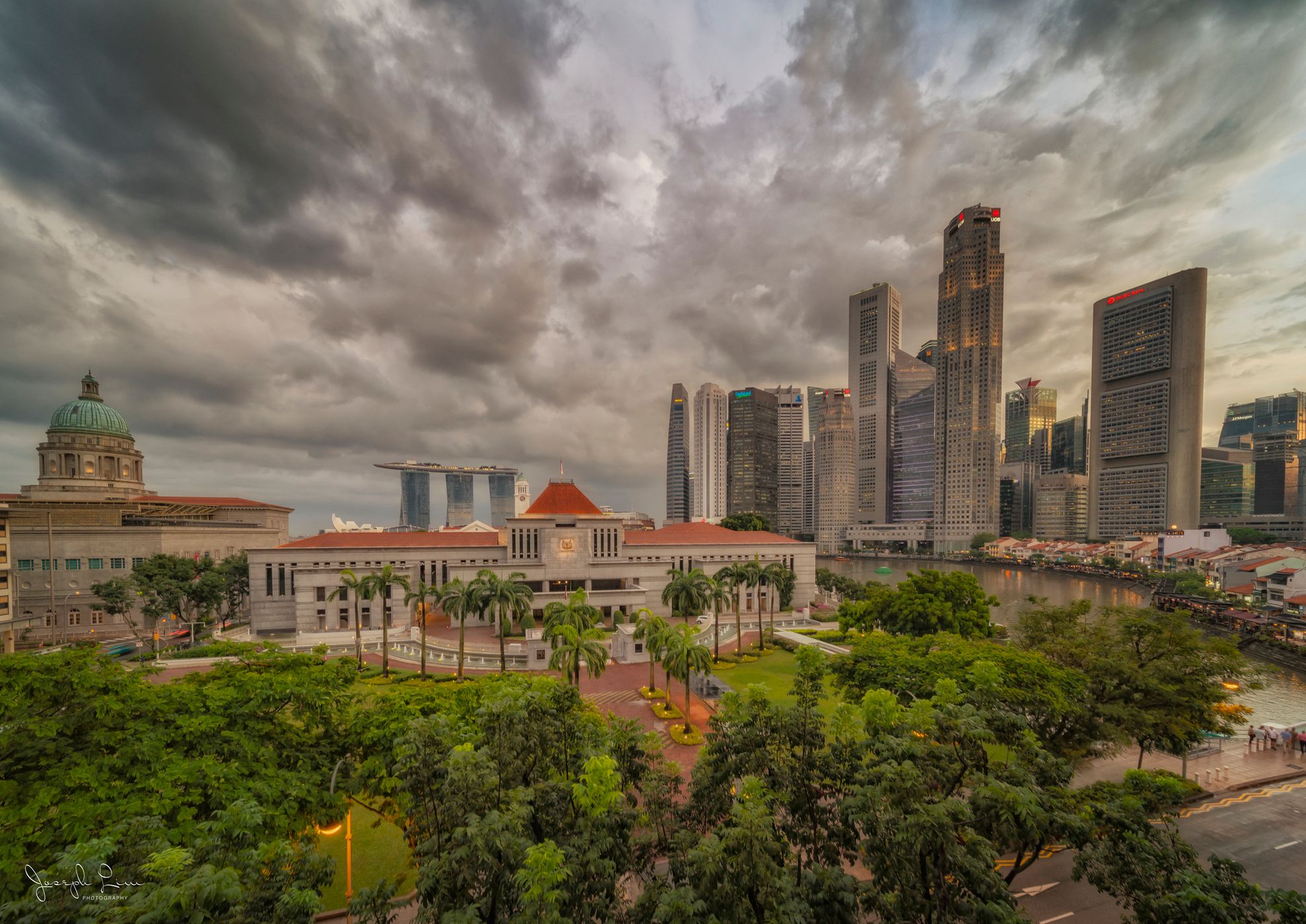 Parliament House with Marina Bay Sands, Singapore