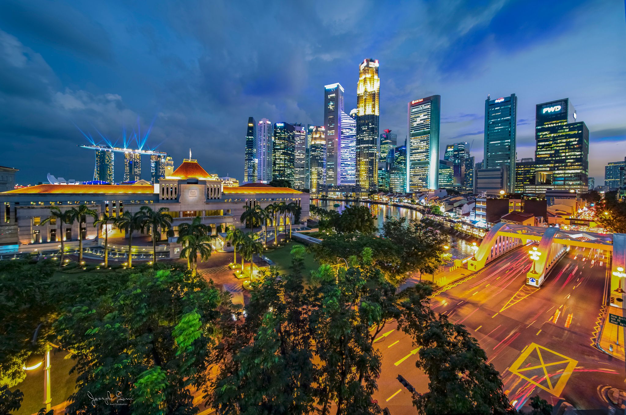 Parliament House with Marina Bay Sands, Singapore