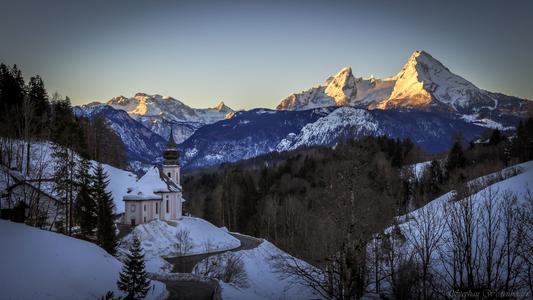 Maria Gern Church, Bavaria - Hill View