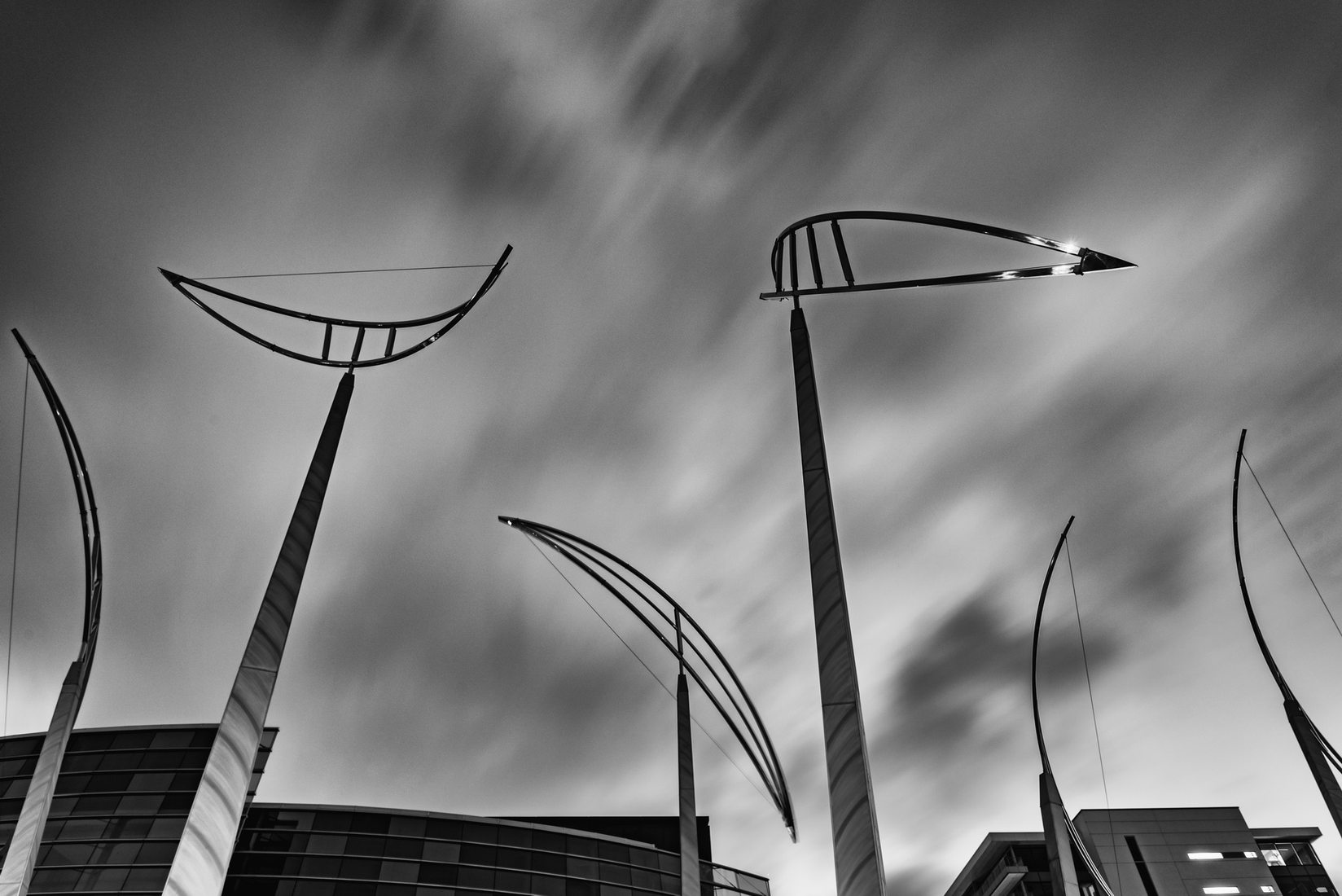 Sculpture outside Christchurch Art Gallery, New Zealand