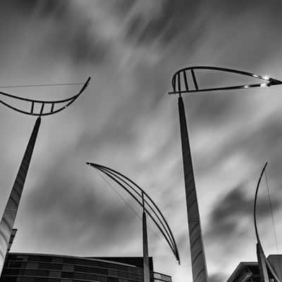 Sculpture outside Christchurch Art Gallery, New Zealand