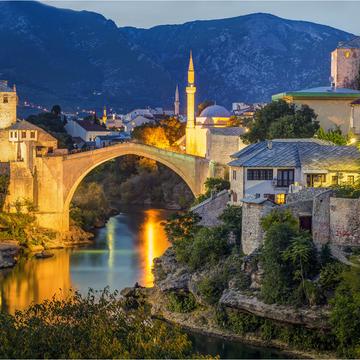 Stari Most from Lucki Most, Mostar, Bosnia and Herzegovina