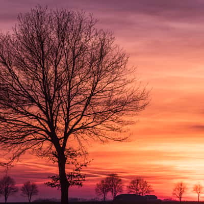 Sunset in rural Lower Saxony, Germany