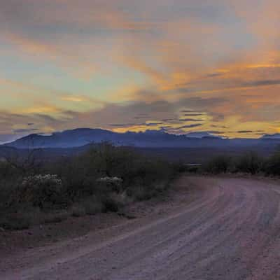 Sunset over the Santa Rita Mountains, USA