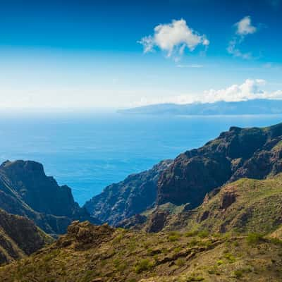 View to La Gomera from Tenerife, Spain