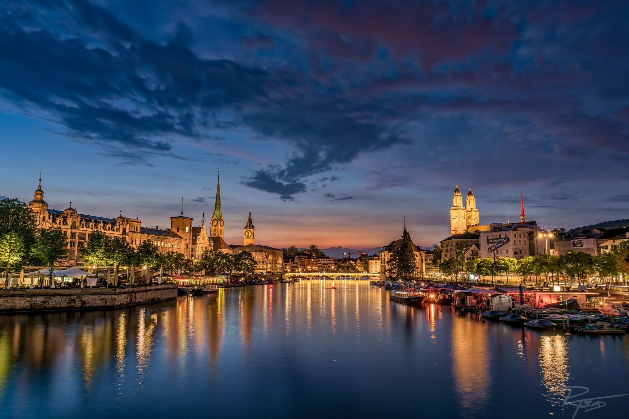View from Quaibrücke, Zürich, Switzerland